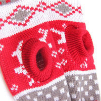 HKM-8239293 Christmas Red Reindeer Knitted Turtleneck Sweater for Dogs