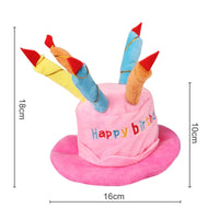 HKM-8239677 Dog Birthday Cake Hat - Adjustable Cloth Design in Blue and Pink