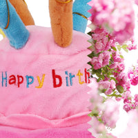 HKM-8239677 Dog Birthday Cake Hat - Adjustable Cloth Design in Blue and Pink