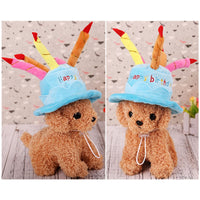 HKM-8239677 Dog Birthday Cake Hat - Adjustable Cloth Design in Blue and Pink