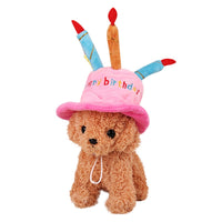 HKM-8239677 Dog Birthday Cake Hat - Adjustable Cloth Design in Blue and Pink