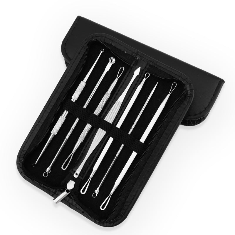 HKM-824019 Stainless Steel Seven-Piece Acne Treatment Tool Set for Facial Care