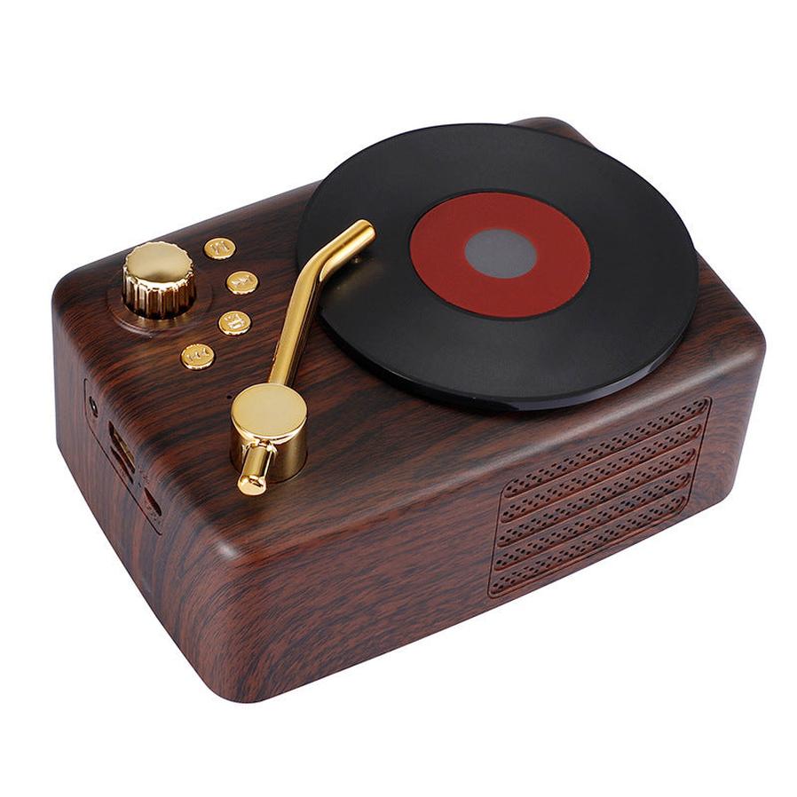 HKM-824083 Bluetooth T12 Record Player with 40mm Speakers, 5W Output, Rechargeable Battery, 10m Range