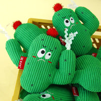 HKM-8240957 Colorful Cactus Cat Bite-Resistant Polyester Toy in Pink and Green