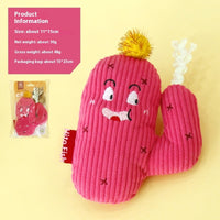 HKM-8240957 Colorful Cactus Cat Bite-Resistant Polyester Toy in Pink and Green