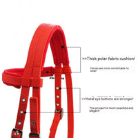 HKM-8241085 Adjustable PP Braid Reins with Plush Cushion for Horses - Available in Red, Blue, Black