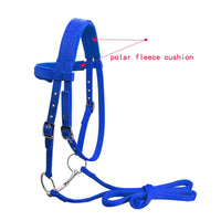 HKM-8241085 Adjustable PP Braid Reins with Plush Cushion for Horses - Available in Red, Blue, Black