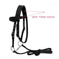 HKM-8241085 Adjustable PP Braid Reins with Plush Cushion for Horses - Available in Red, Blue, Black