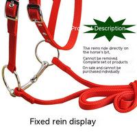 HKM-8241085 Adjustable PP Braid Reins with Plush Cushion for Horses - Available in Red, Blue, Black