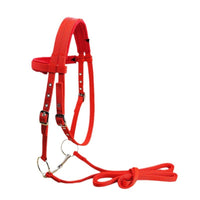 HKM-8241085 Adjustable PP Braid Reins with Plush Cushion for Horses - Available in Red, Blue, Black