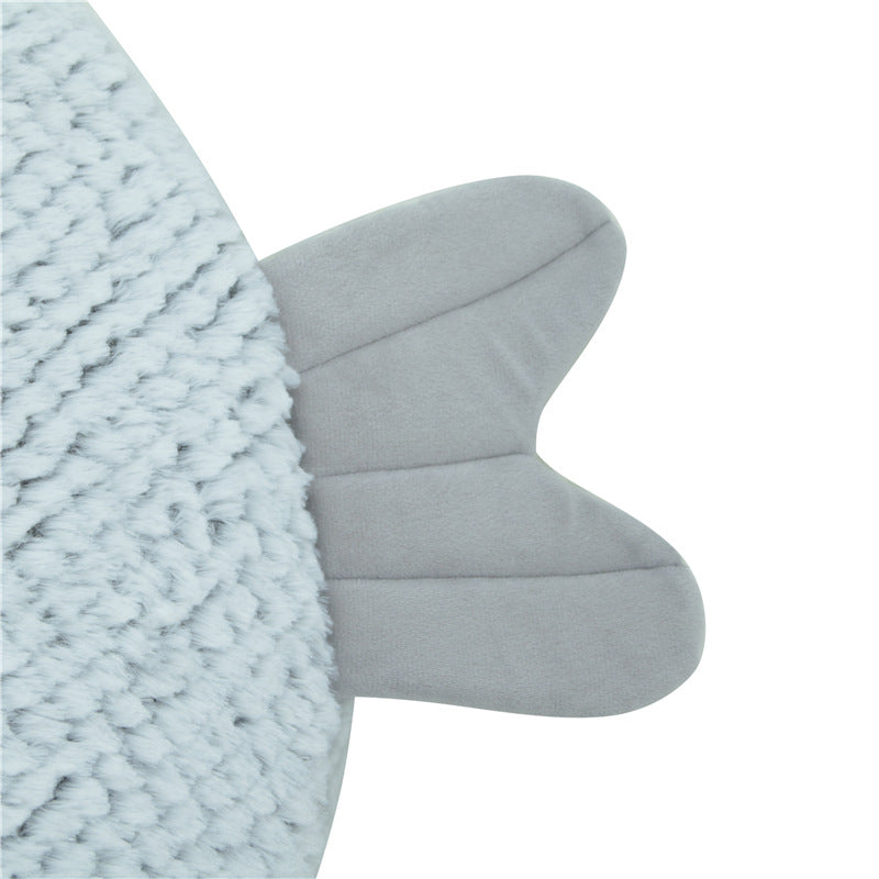 HKM-8241341 Fish Shaped Semi Enclosed Pet Bed for Cats and Small Dogs - South Korean Velvet, Gray and Red Options, Size S and L