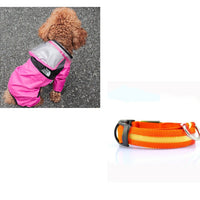 HKM-8241853 Lightweight Waterproof Pet Poncho with Reflective Fiber Optic Lights for Dogs