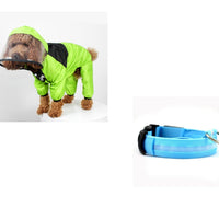 HKM-8241853 Lightweight Waterproof Pet Poncho with Reflective Fiber Optic Lights for Dogs