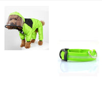 HKM-8241853 Lightweight Waterproof Pet Poncho with Reflective Fiber Optic Lights for Dogs