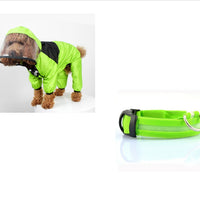 HKM-8241853 Lightweight Waterproof Pet Poncho with Reflective Fiber Optic Lights for Dogs