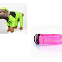 HKM-8241853 Lightweight Waterproof Pet Poncho with Reflective Fiber Optic Lights for Dogs
