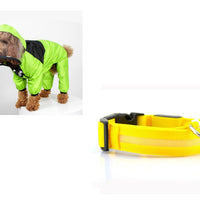 HKM-8241853 Lightweight Waterproof Pet Poncho with Reflective Fiber Optic Lights for Dogs