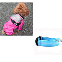 HKM-8241853 Lightweight Waterproof Pet Poncho with Reflective Fiber Optic Lights for Dogs
