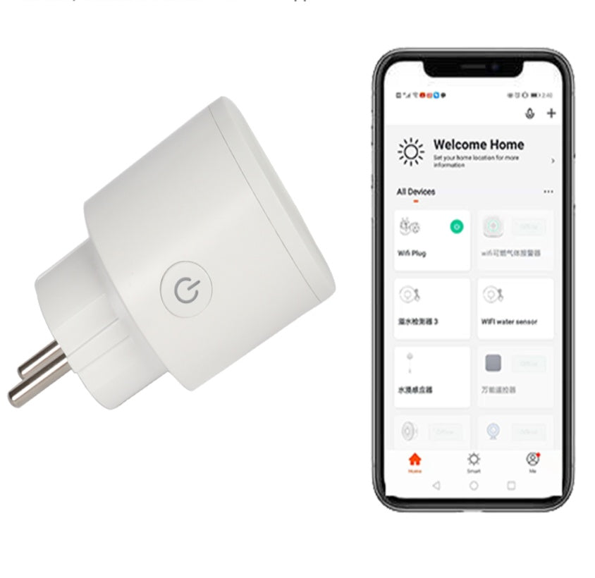 HKM-824275 European WiFi Smart Socket Converter with Fire-Rated Shell and 10A Capacity
