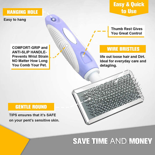 HKM-8242877 Pet De-fluffing Comb in Fashion Style for Easy Floating Hair Removal