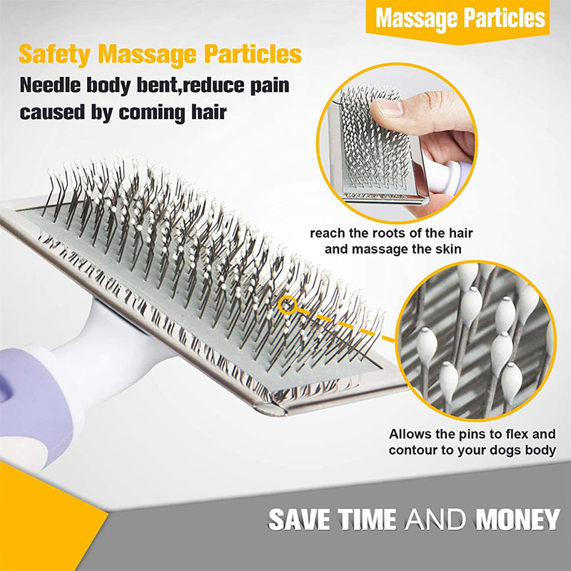 HKM-8242877 Pet De-fluffing Comb in Fashion Style for Easy Floating Hair Removal