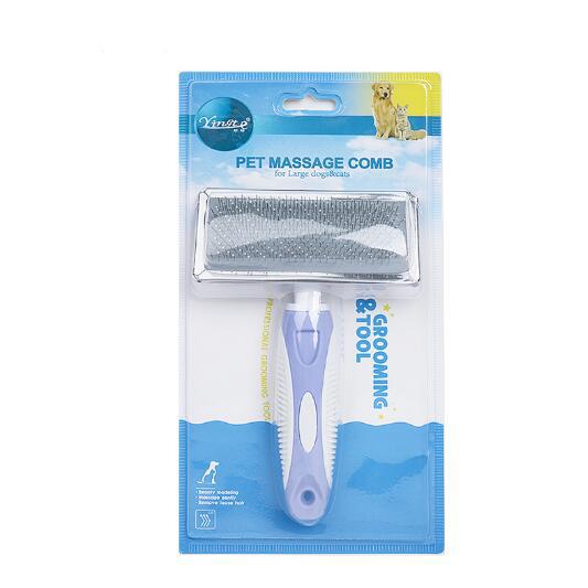 HKM-8242877 Pet De-fluffing Comb in Fashion Style for Easy Floating Hair Removal