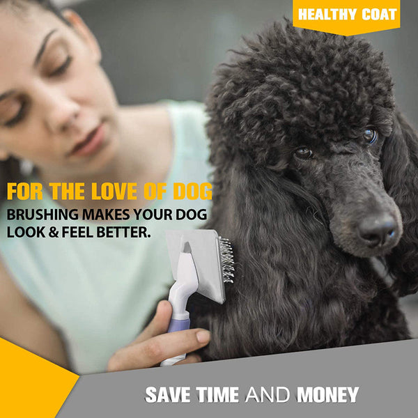 HKM-8242877 Pet De-fluffing Comb in Fashion Style for Easy Floating Hair Removal