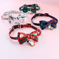 HKM-8243261 Christmas Floral Pattern Pet Collar with Bow Options - Various Designs Available