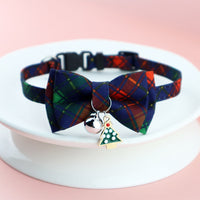 HKM-8243261 Christmas Floral Pattern Pet Collar with Bow Options - Various Designs Available