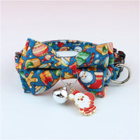 HKM-8243261 Christmas Floral Pattern Pet Collar with Bow Options - Various Designs Available