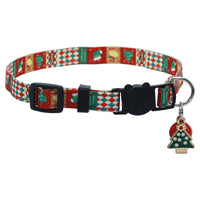 HKM-8243261 Christmas Floral Pattern Pet Collar with Bow Options - Various Designs Available