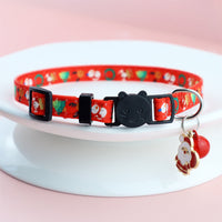 HKM-8243261 Christmas Floral Pattern Pet Collar with Bow Options - Various Designs Available