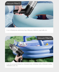 HKM-824339 Cordless Handheld Car Vacuum with Blower, Suction, and Air Pump Functions