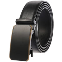 HKM-824467 Automatic Ratchet Buckle Cowhide Leather Belt for Men - Model LY36-22032-1
