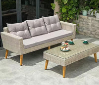 HKM-824467 Modern Outdoor Rattan Sofa Set for Stylish Garden and Patio Living