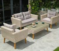 HKM-824467 Modern Outdoor Rattan Sofa Set for Stylish Garden and Patio Living