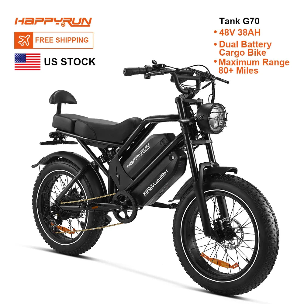 HKM-824531 Dual Battery Fast Electric Cargo Bike, 2000W, Max Speed 60km/h, 48V System