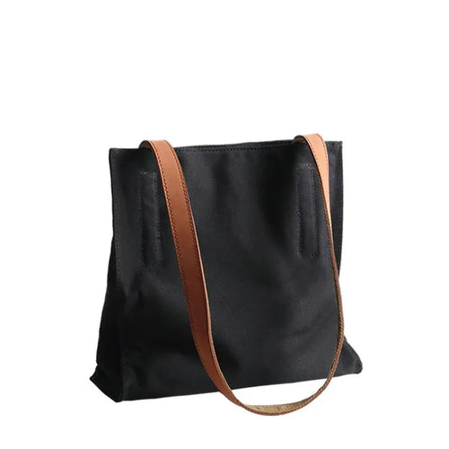 HKM-824659 Durable Leather and Canvas Crossbody Bag with Adjustable Shoulder Strap, Retro Design