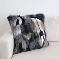 HKM-824723 Light Luxury Mink-like Fur Pillow - Mixed Color Options, Available in Various Sizes