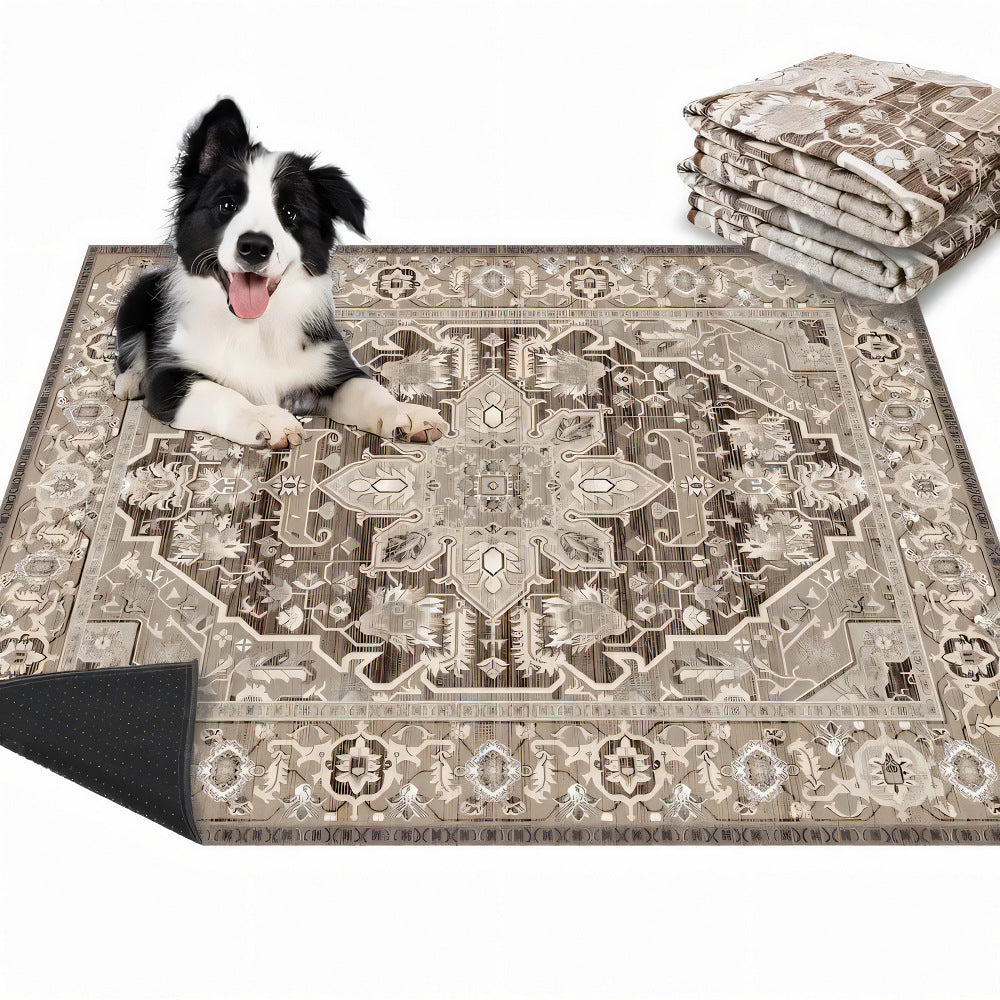 HKM-8248893 Bohemian Style Stain Resistant Pet Mat for Easy Urine Care - 40*60cm Crystal Velvet