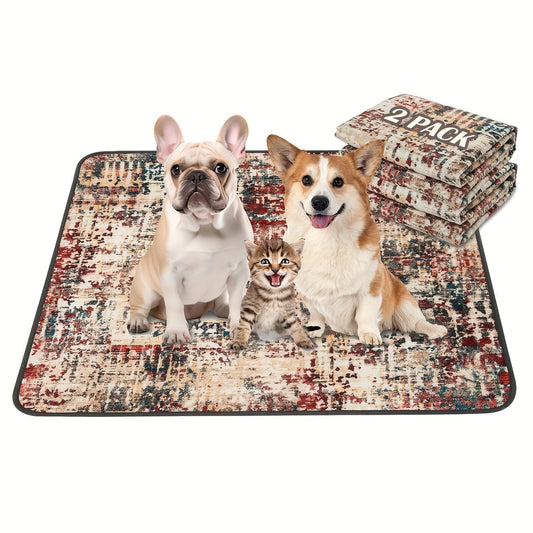 HKM-8248893 Bohemian Style Stain Resistant Pet Mat for Easy Urine Care - 40*60cm Crystal Velvet