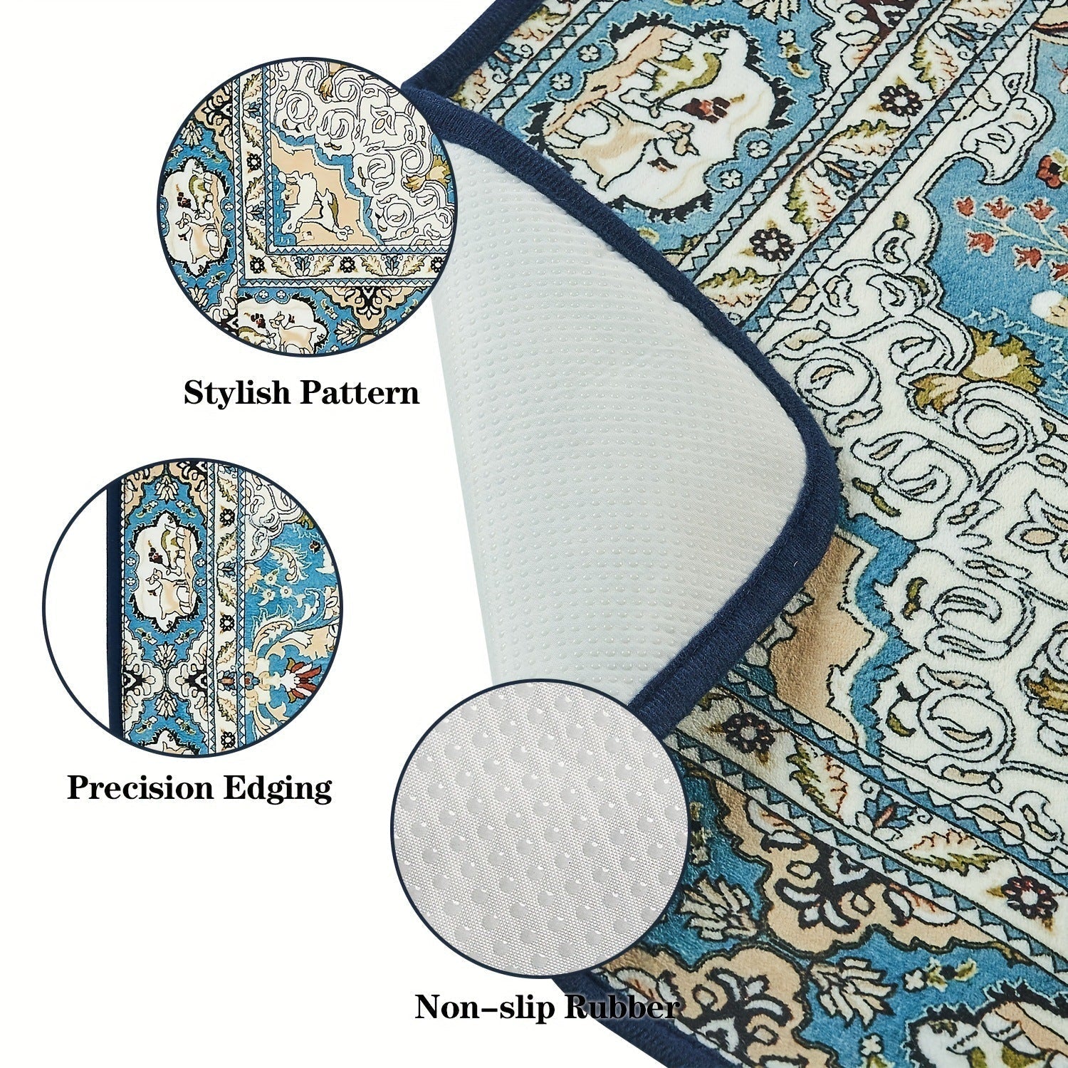 HKM-8248893 Bohemian Style Stain Resistant Pet Mat for Easy Urine Care - 40*60cm Crystal Velvet