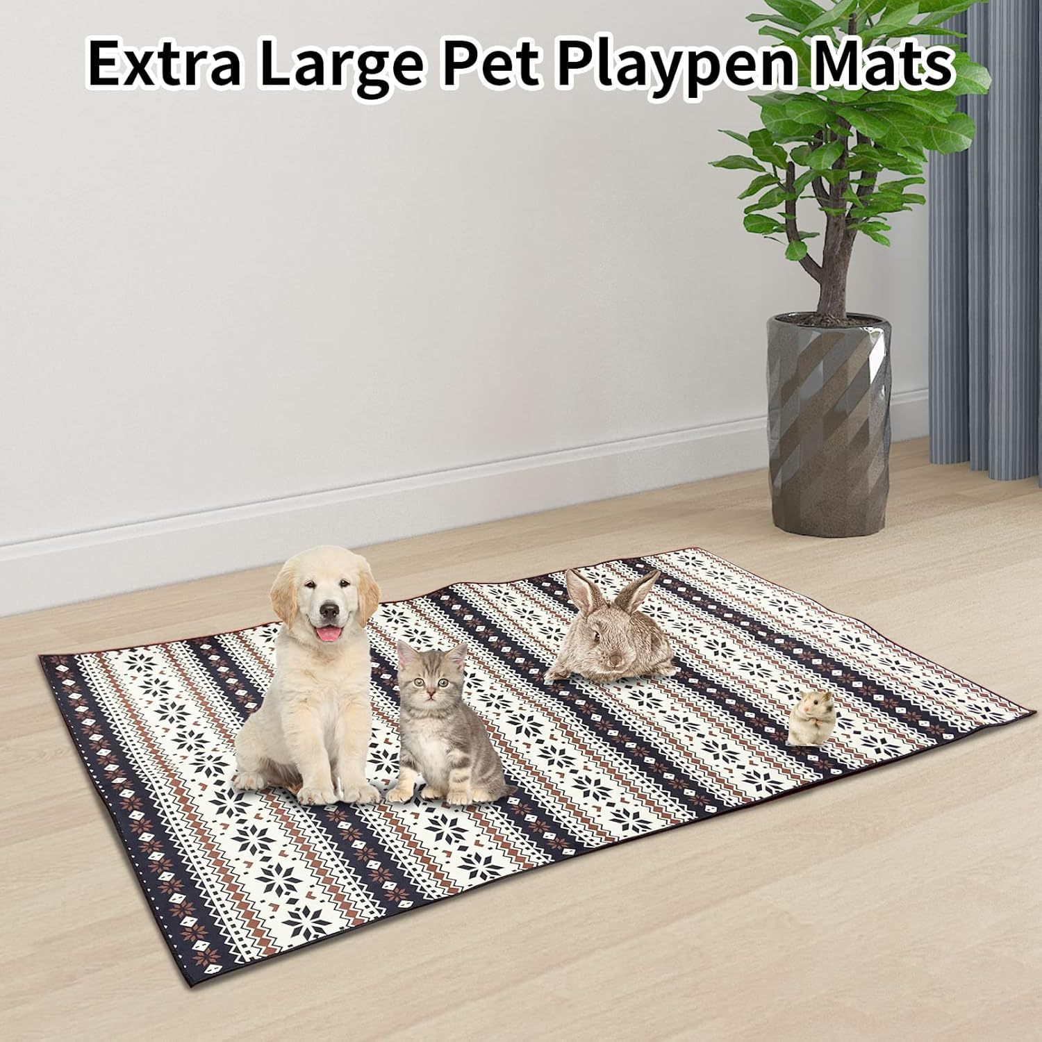 HKM-8248893 Bohemian Style Stain Resistant Pet Mat for Easy Urine Care - 40*60cm Crystal Velvet