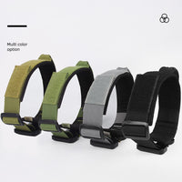 HKM-8249021 Heavy-Duty Tactical Pet Collar for Large Dogs - Adjustable Sizes in Black, Gray, Army Green, and Khaki