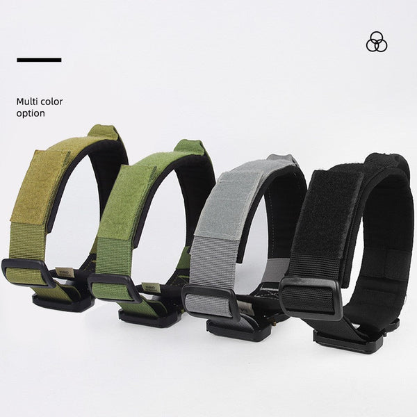 HKM-8249021 Heavy-Duty Tactical Pet Collar for Large Dogs - Adjustable Sizes in Black, Gray, Army Green, and Khaki