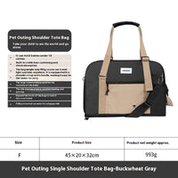 HKM-8249277 Outdoor Portable One-Shoulder Crossbody Cat Pet Bag - Breathable Light Canvas in Various Colors