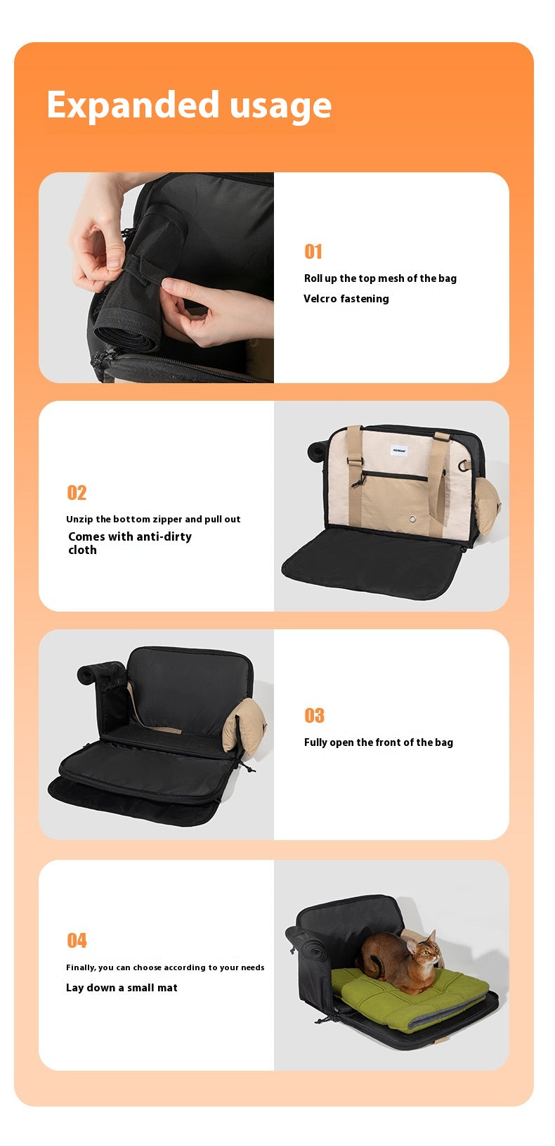 HKM-8249277 Outdoor Portable One-Shoulder Crossbody Cat Pet Bag - Breathable Light Canvas in Various Colors