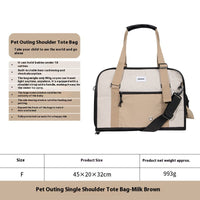 HKM-8249277 Outdoor Portable One-Shoulder Crossbody Cat Pet Bag - Breathable Light Canvas in Various Colors