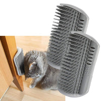 HKM-8250301 Self-Grooming Cat Brush Arch for Shedding and Massage - Interactive Corner Groomer for Dogs and Cats