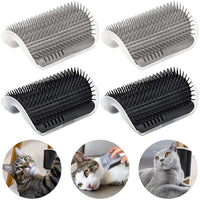 HKM-8250301 Self-Grooming Cat Brush Arch for Shedding and Massage - Interactive Corner Groomer for Dogs and Cats